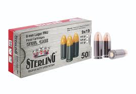 9X19 MM (Luger) STERLING (FMJ-115 GRN)ÇELİK KV.TB FİŞ.